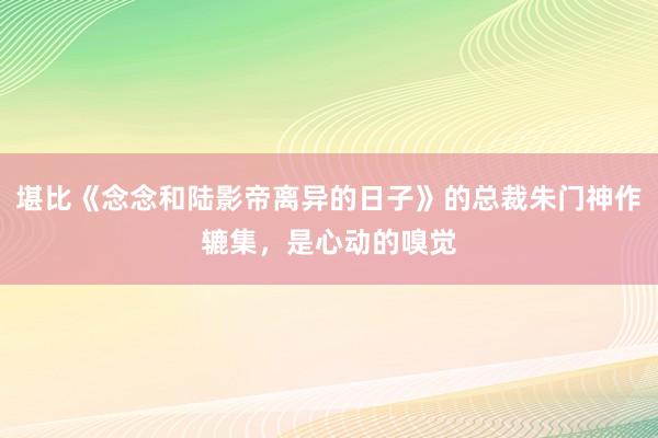 堪比《念念和陆影帝离异的日子》的总裁朱门神作辘集，是心动的嗅觉