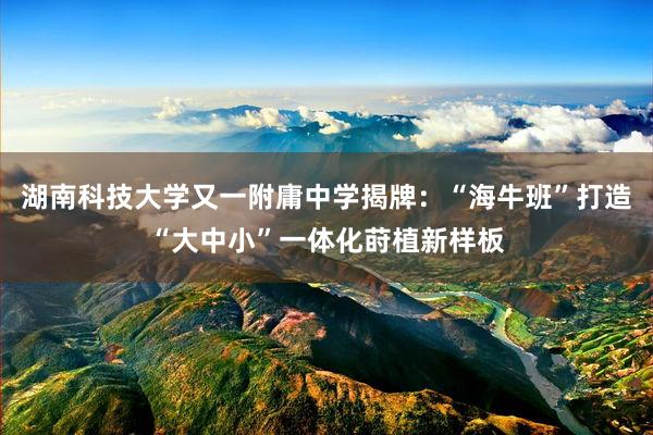 湖南科技大学又一附庸中学揭牌：“海牛班”打造“大中小”一体化莳植新样板