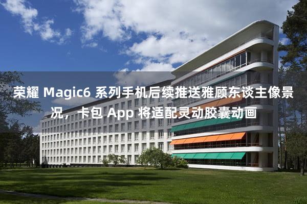 荣耀 Magic6 系列手机后续推送雅顾东谈主像景况，卡包 App 将适配灵动胶囊动画